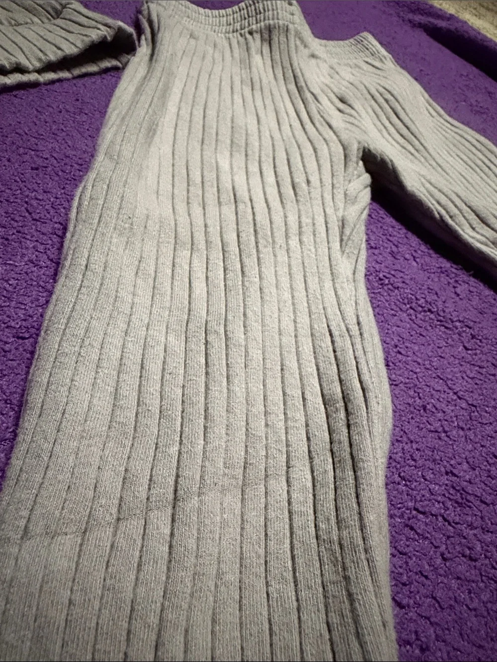 kate quinn Ribbed Leggings Set - Light Gray